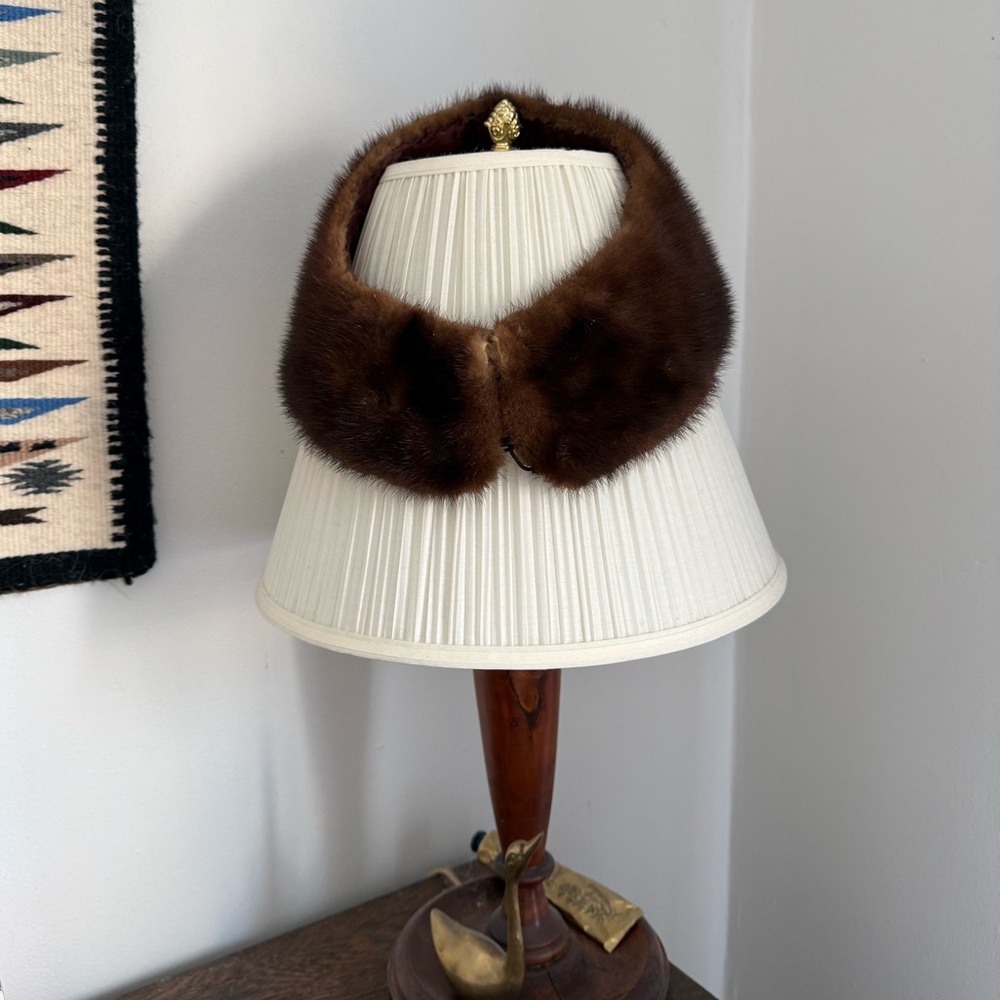 Vintage Brown Fur Collar Wrap
